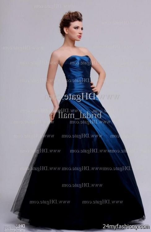 Images of Blue And Black Prom Dresses - Reikian