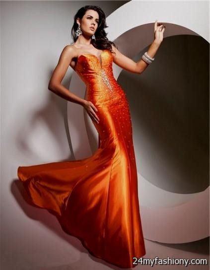 dark orange formal dresses