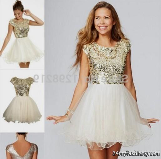 gold short prom dresses with sleeves 2016-2017 » B2B Fashion