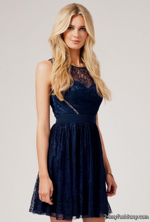 navy lace sleeveless dress