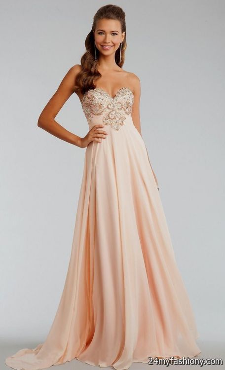 Collection Peach Formal Dresses Pictures - Reikian