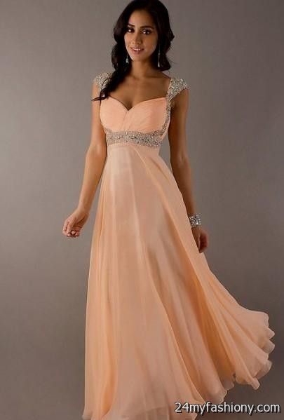 Collection Peach Formal Dresses Pictures - Reikian