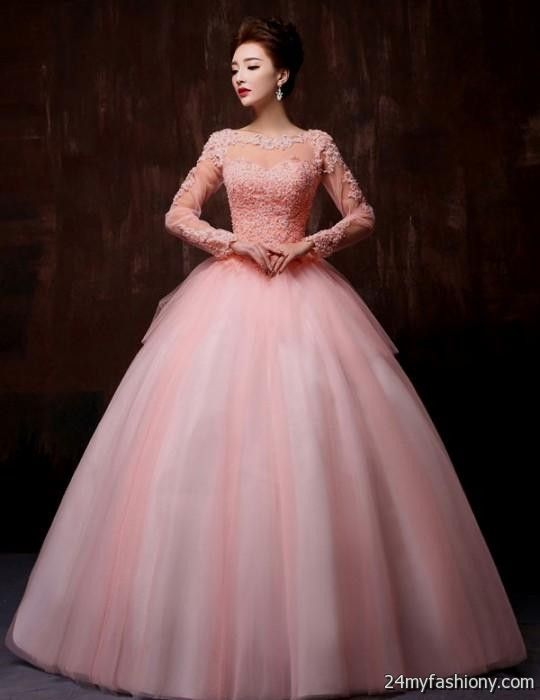 pink ball gown with sleeves 2016-2017 » B2B Fashion