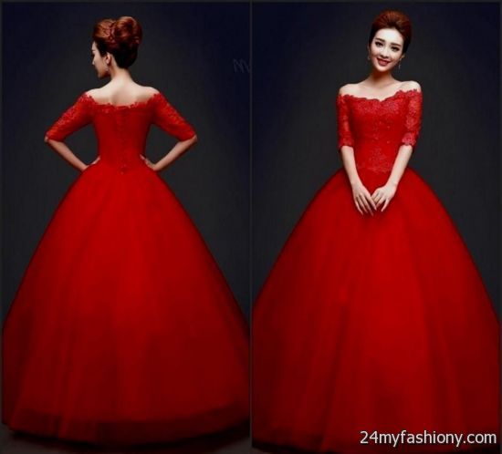 Red ball gowns with sleeves » B2B Fashion