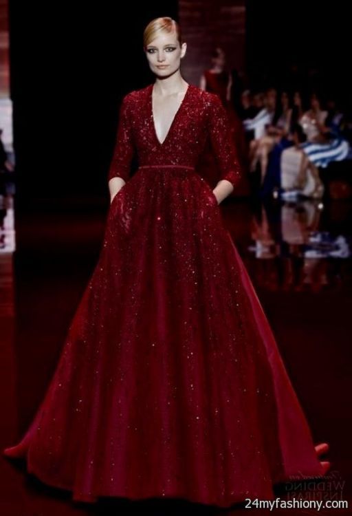 Red ball gowns with sleeves 2016-2017 » B2B Fashion