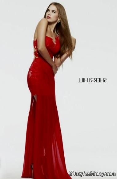 Sherri Hill Red Lace Dress