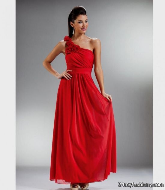 Collection Red One Shoulder Prom Dress Pictures - Reikian