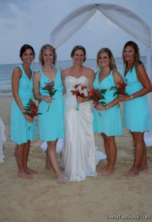 blue beach dresses for bridesmaids