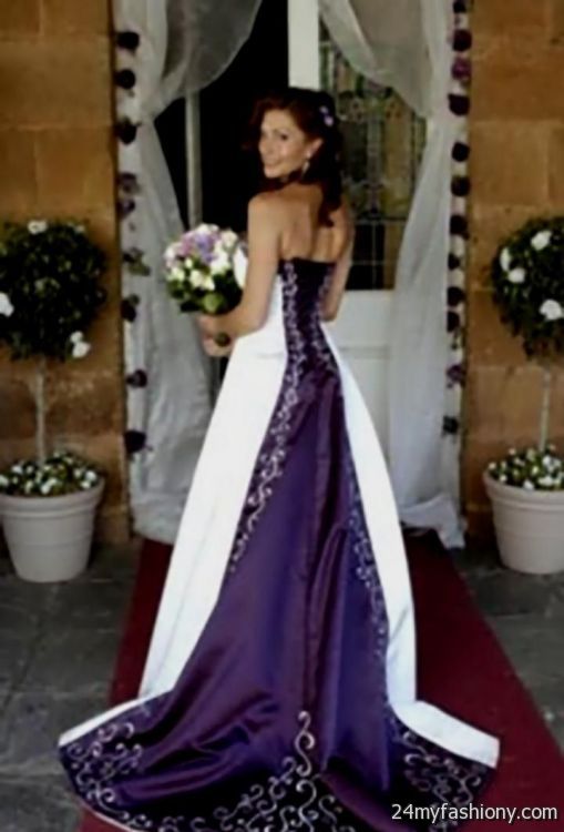 deep purple wedding dress