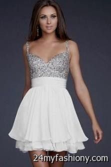 white and silver party dress