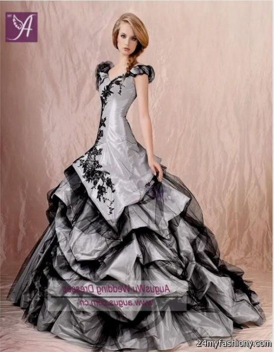 black silver bridesmaid dresses