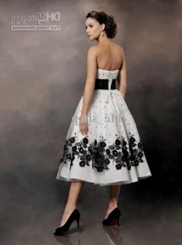 black and white tea length dress