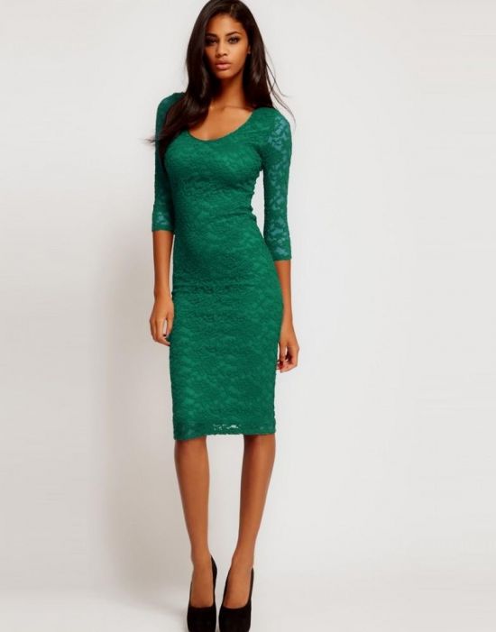 Collection Emerald Green Casual Dress Pictures - Reikian