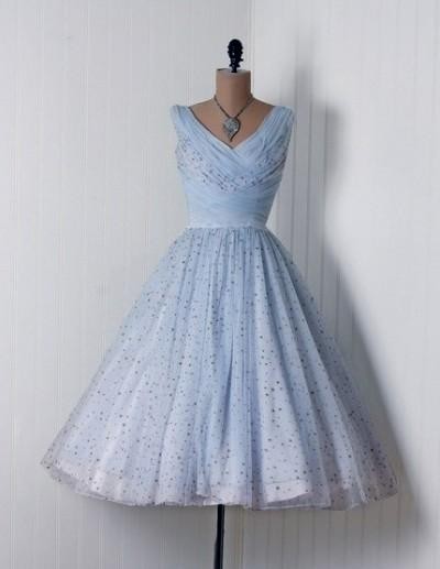 vintage light blue dress