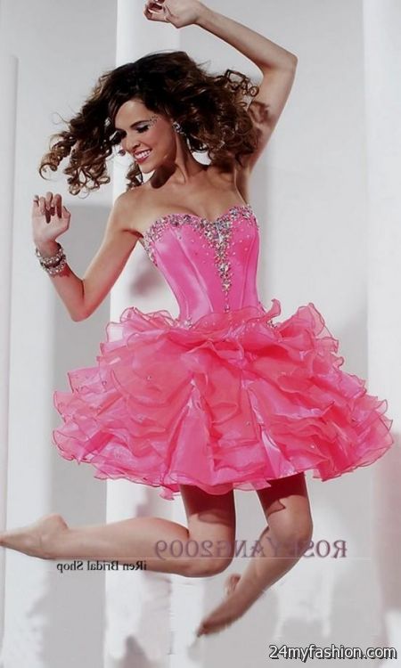 short pink party dresses