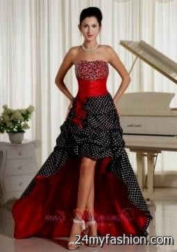red and black cocktail dress