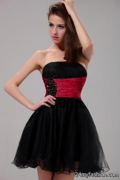 red and black cocktail dress