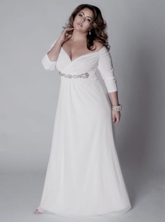 simple plus size wedding dresses with sleeves