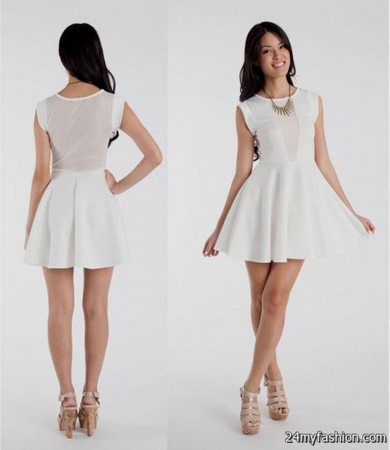white short dress with sleeves 2016-2017 » B2B Fashion