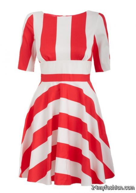 Red and white striped dress 2017-2018 » B2B Fashion