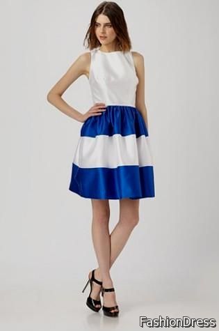 blue and white cocktail dress