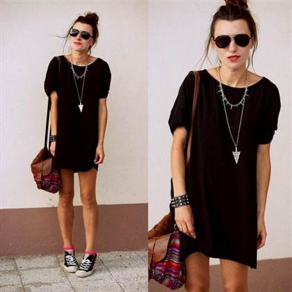 black dress outfit casual