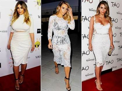 kim kardashian white lace dress 2017-2018
