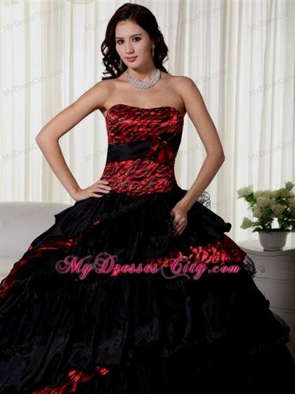 quinceanera dresses red and white and black 2017-2018