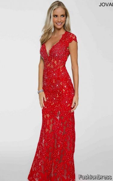 red lace dresses for women 2017-2018