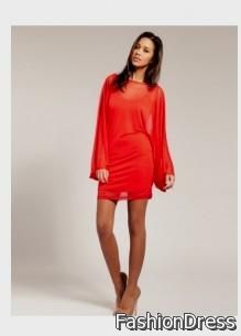 red long sleeve short dress 2017-2018