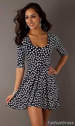 short dress with 3/4 sleeves 2017-2018