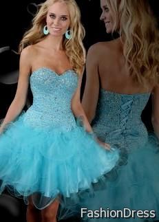 short light blue homecoming dresses with straps 2017-2018