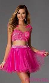 short neon pink prom dresses 2018