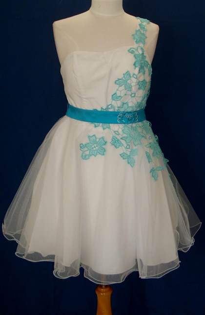 turquoise and white short dresses 2017-2018