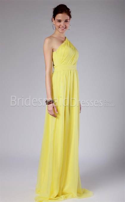 yellow one shoulder bridesmaid dresses 2018