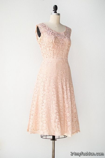 Pale pink lace dress 2018-2019