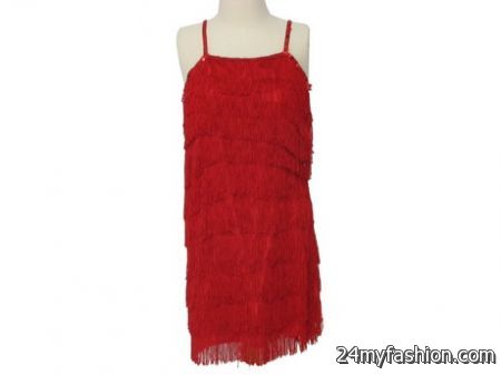 Red fringe dress 2018-2019