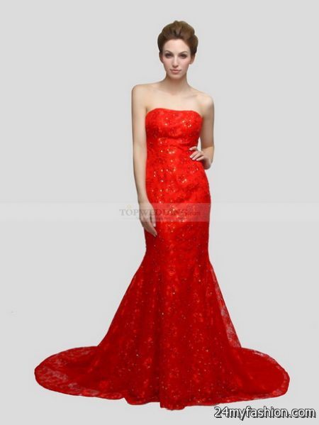 Red mermaid dresses 2018-2019