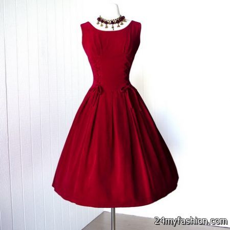 Velvet red dress 2018-2019