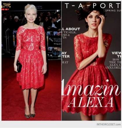 red lace dress celebrity 2018/2019