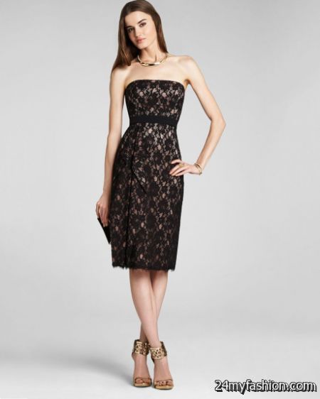 Black lace strapless dress review