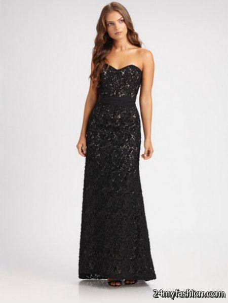 Black lace strapless dress review