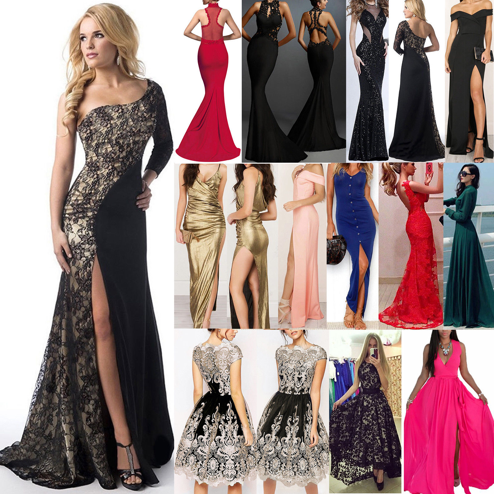women formal wedding bridesmaid long evening party ball prom gown cocktail dress
