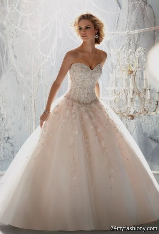 Ball gown  wedding dresses with sleeves and bling  looks 