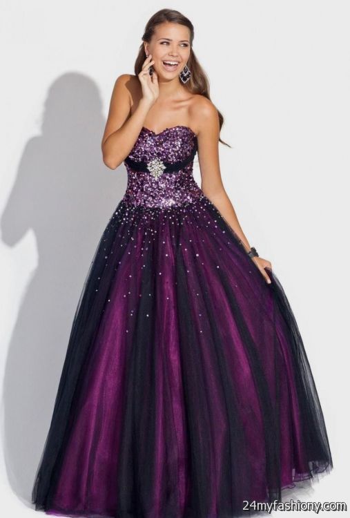 black and dark purple prom dresses looks - B2B Fashion