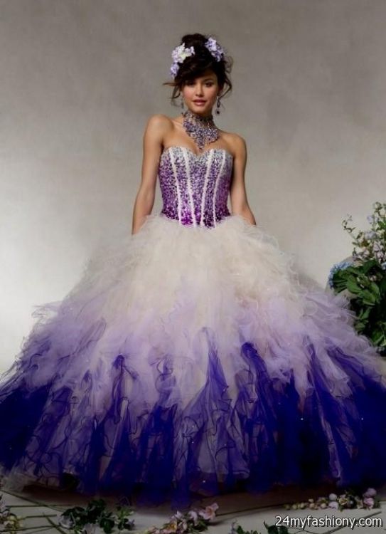 blue and white ombre  quinceanera  dresses  looks B2B Fashion