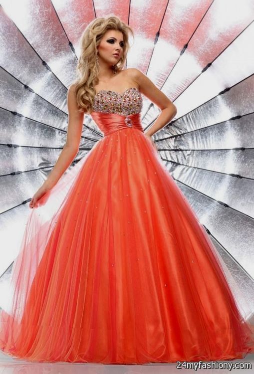 bright orange prom dresses looks 2023-2024 - B2B Fashion