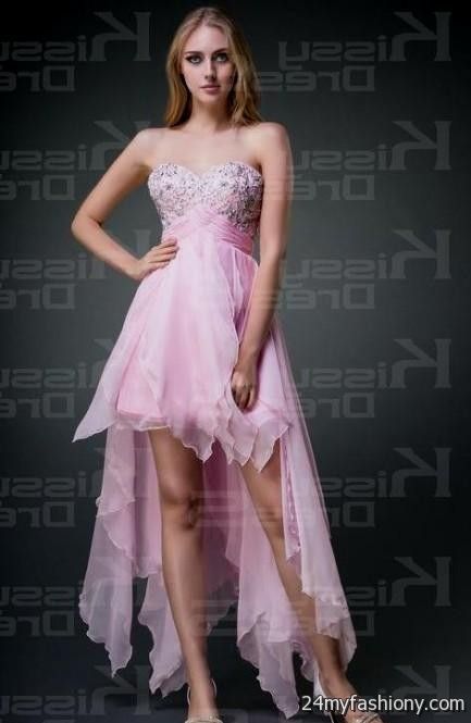 light pink high low prom dresses looks - B2B Fashion