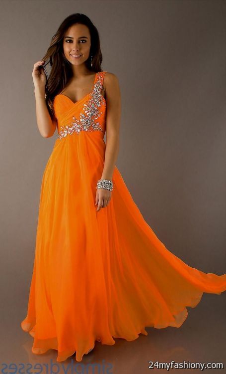 neon orange bridesmaid dresses