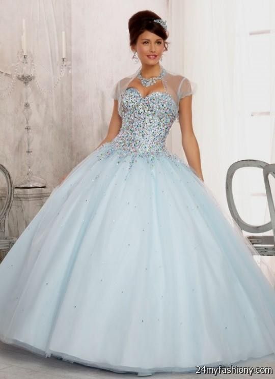  quinceanera  dresses  baby  blue  and white looks B2B Fashion